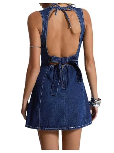 Denim Dress Bow Tie  - Image 1