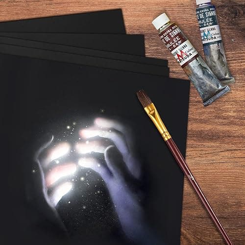 100 Sheets Black Cardstock 12x12 | Goefun 80lb Card Stock Paper, Black Core Cardstock for Halloween, Cricut, Crafting, Photo Albums, Card Making, Scrapbook thumbnail 6
