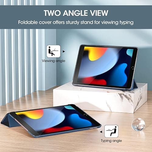 ProCase Hülle für iPad 9./8./7. Generation 10,2 Zoll 2021 2020 2019, Schutzhülle Smart Case Cover Kompatibel mit iPad 9/8/7 -Navy - Navy thumbnail 5