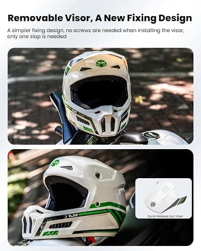ILM Youth Dirt Bike Helmets Kids ATV Helmet Motorcross BMX Off Road Motorbike with Goggles Gloves Mask DOT Model MT601Y (Spacewalk Green, Youth-Large) thumbnail 5