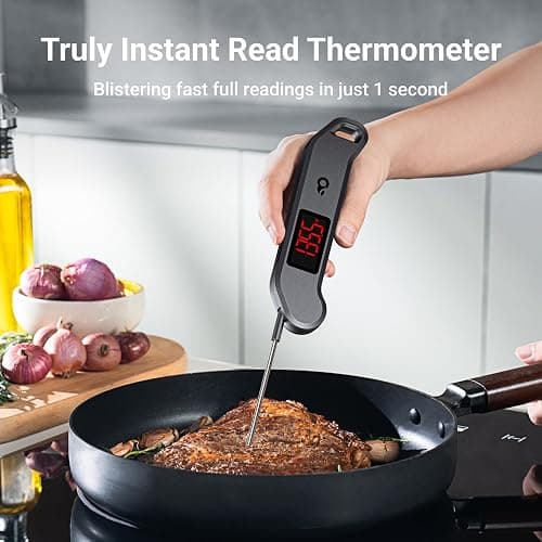 ThermoMaven Professional Meat Thermometer Digital, 1-Second Truly Instant Read, NIST Certified Accurate to ±0.5℉, Ultra Bright LED Screen, 100% Waterproof, Motion-Sensing Wake/Sleep, Black thumbnail 4
