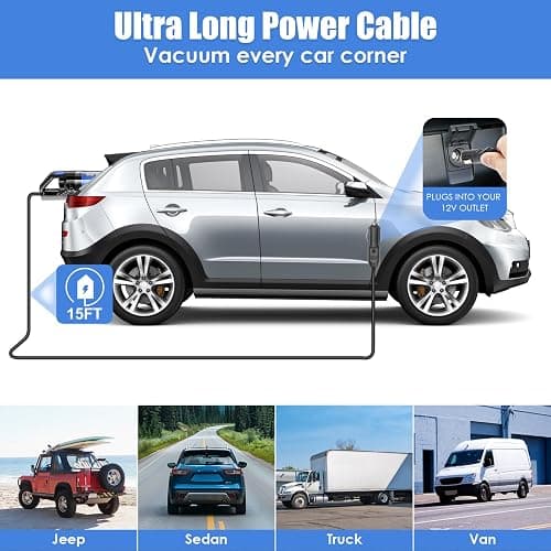 Viewsun Car Cleaning Kit, Car Interior Detailing Kit with High Power Handheld Vacuum, Detailing Brush Set, Windshield Cleaner, Cleaning Gel, Complete Auto Accessories for Men, Women thumbnail 7