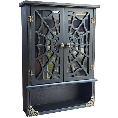 IRISVITA Spider Web Floating Gothic Shelf, Gothic & Vintage Wall Decor, Floating Shelves for Bedroom & Bathroom, Halloween Decor, Dark Academia Gift for Poetry/Goth Fans - Image 1