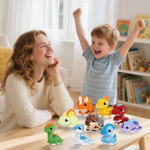 HJPLPXH Dinosaur Micro Mini Building Block Sets 9-Box Dino World Collection | Animals Buildling Model Kits, Micro Mini Bricks Dino World Series Toys for Kids thumbnail 7