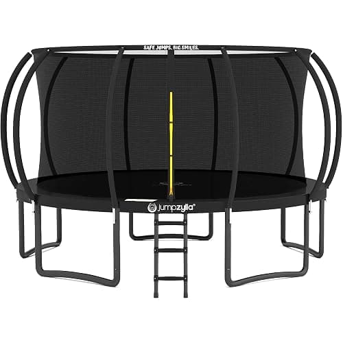 JUMPZYLLA Trampoline Outdoor 8FT 10FT 12FT 14FT 15FT 16FT with Enclosure and Ladder, ASTM Approved Recreational Trampoline for Kids and Adults, Anti-Rust Coated Frame - Image 1