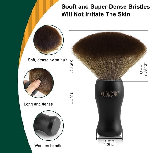 NICEMOVIC 3 IN 1 Barber Neck Duster Brush Set, Professional Barber Accessories Cleaning Supplies, Duster Nylon Brush Hair Cutting Styling Brush Tool (Black) thumbnail 2