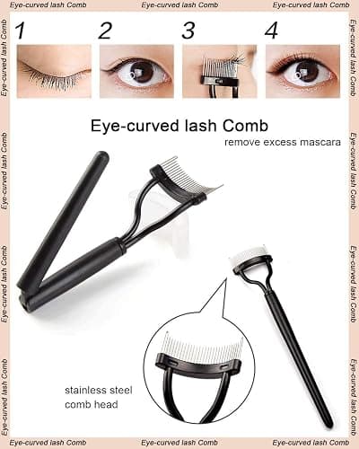 TPPICK Eyelash Curler Kit Metal Lash Curlers with Mascara Applicator Eyelashes Separator Comb & 6 Replacement Refill Pads (Rose Gold) thumbnail 4