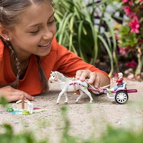 schleich Horse Club - 32PC Cute Carriage Playset with Pony Figurine - Realistic Horse Coach Set with Toy Rider and Dog - Equestrian Set with Accessories for Imaginative Play - Kids Ages 5+ | 42467 thumbnail 2