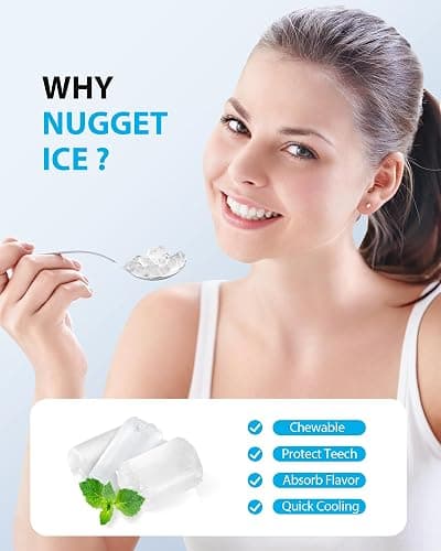 Aeitto Nugget Ice Maker Countertop, Pellet Ice Machine Soft Chewable Ice 40lbs/Day, One-Click Operation, Auto Self-Cleaning Crushed Ice Makers Stainless with Scoop for Home/Kitchen/Office (Silver) thumbnail 2