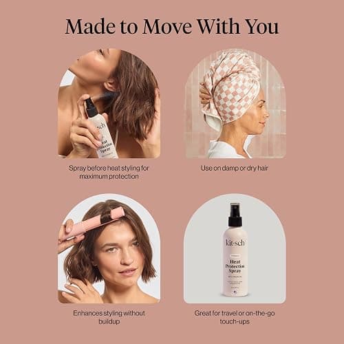 Kitsch Heat Protection Spray for Hair – Heat Protectant for Hair with Argan Oil – Styling Hair Spray for Frizz Control, Shine & Damage Protection – Protects Strands | Ideal Gifts for Women – 6.8oz thumbnail 8