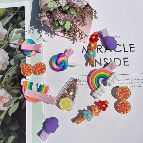 AMMY Candy Hair Clip for Girls, 22 Pcs Candy Hair Accessories Cute Barrettes Rainbow Cupcake Hair Pins for Little Girl Kids Children thumbnail 2