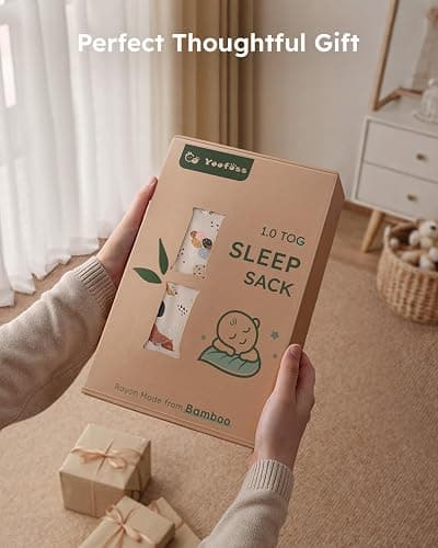Yoofoss Rayon Made from Bamboo Baby Sleep Sack 6-12 Months TOG 1.0 Baby Wearable Blanket, Super Soft Infant Toddler Sleeping Sack 2-Way Zipper, Animals & Balloons thumbnail 7