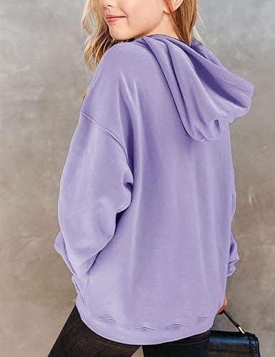 Yuccalley Girls Casual Long Sleeve Hoodies Cute Oversized Fleece Pocket Sweatshirt Tops thumbnail 2