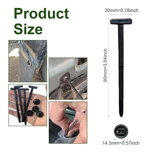 200PCS Nylon Universal Cable Tie Buckle, Zip Ties Heavy Duty with Pin & Button Design, Car Daily Repair, Applicable Toengine Lower Guard Plates, Fender Linings, Fenders, Trunkclips (200) thumbnail 4