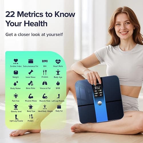 RunStar Scale for Body Weight, Precision Digital Bathroom Smart Scale with 3.5" TFT Color Large Display for BMI Muscle Mass Heart Rate, 22 Body Composition Analyzer Sync APP, 400lb thumbnail 4