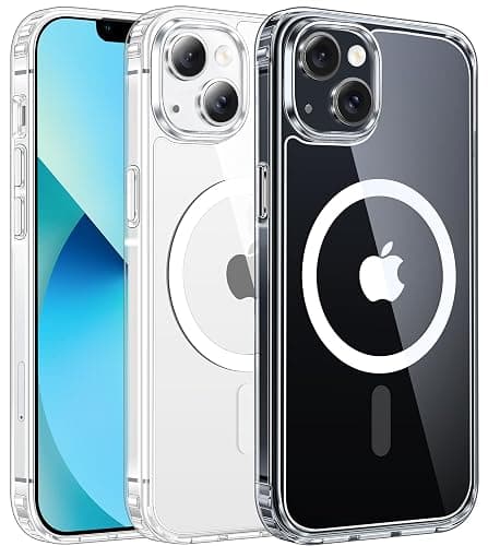 FNTCASE for iPhone 13 Mini Case: iPhone 12 Mini Case Clear Magnetic Phone Cases Compatible with Magsafe Slim Anti Yellowing Military Grade Drop Rugged Protective Transparent Cell Cover (A-Clear) - Image 1
