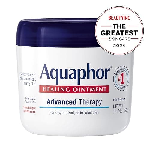Aquaphor Healing Ointment, Advanced Therapy Skin Protectant, Multi-Purpose Healing Ointment and Body Moisturizer, For Dry, Cracked Skin, Minor Cuts and Burns, 14 Oz Jar thumbnail 2