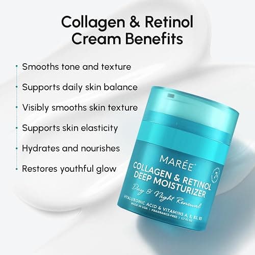 MAREE Face Moisturizer Retinol Cream for Face - Daily Wrinkle Cream for Women - Anti Aging Face Cream - Facial Moisturizer with Collagen - Crema Hidratante Para la Cara for Skin Tightening thumbnail 2