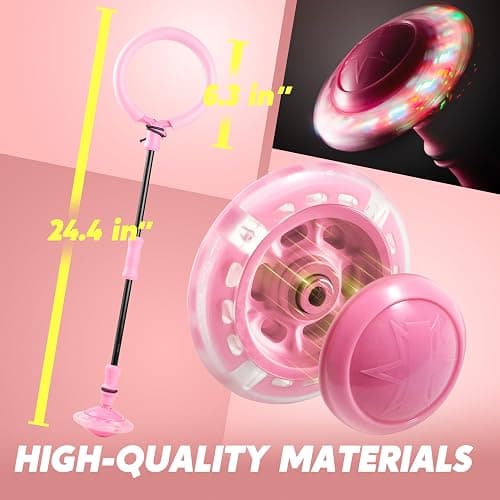 JOYIN Pink Ankle Skip Ball with Flashing Lights, Toy for Kids Indoor & Outdoor, Flashing Swing Ball Foldable Sports Toy, Birthday Gifts for Kids 3 4 5 + thumbnail 2