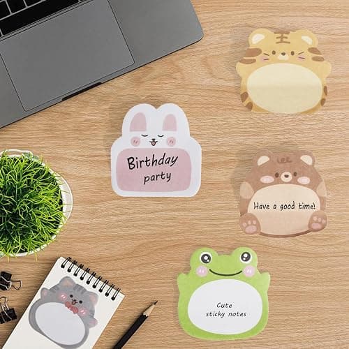 32 Pads Cute Sticky Notes, Animal Sticky Notes Self Adhesive Cartoon Notes Memo Pads Notes Page School Tab for School Office Supplies thumbnail 5