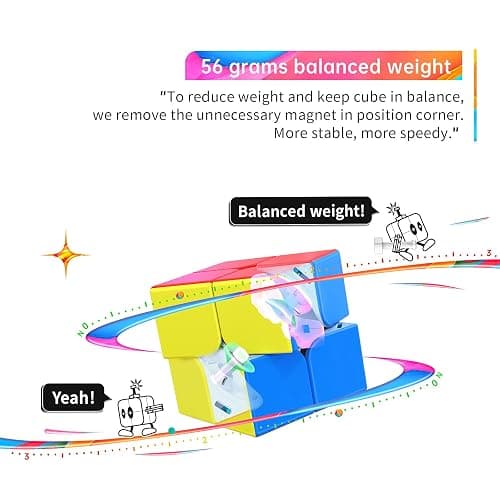 GAN 251 M Pro, 2x2 Magnetic Speed Cube Stickerless Gans 251 Mini Cube Puzzle Toy for Beginner(Frosted Surface Primary Internal) | Frosted surface, One-piece construction, Consistent stability, Smooth turning, Christmas gift, Spatial Awareness Toys thumbnail 6