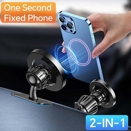 Kaistyle for Magsafe Car Mount【20 Strong Magnets】Magnetic Phone Holder for Car Phone Holder Mount Dash Mounted Holders Cell Phone Holders for Your Car Accessories for Women Men for iPhone 17 16 15 14 thumbnail 10