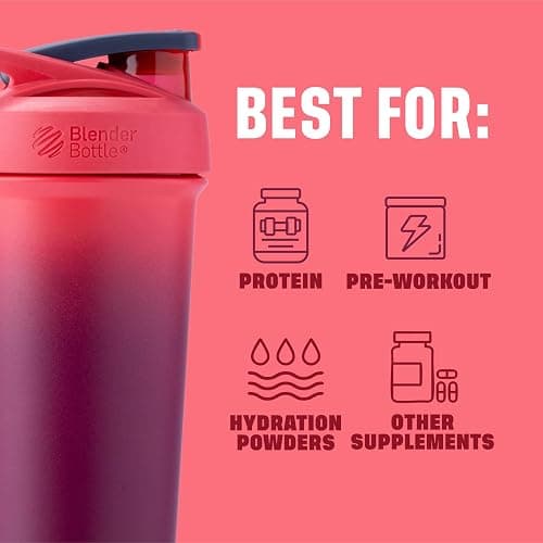 BlenderBottle Sport Sleek Insulated Stainless Steel Shaker Bottle with Wire Whisk, 25-Ounce, Sangria Ombre – Protein Shakes & Hydration for Athletes & Fitness Enthusiasts, Easy Mixing, Slim Easy to Hold, Keeps Drinks Cold, Lockable Lid thumbnail 4