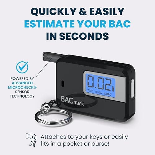 BACtrack Go Keychain Breathalyzer (Black) | Ultra-Portable Pocket Keyring Alcohol Tester for Personal Use thumbnail 2
