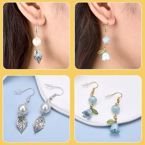Hypoallergenic Earring Hooks, Ear Wires Fish Hooks, 600 Pcs Gold Earing Making Supplies Kit with Earring Backs and Jump Rings for DIY Jewelry Making (Gold) thumbnail 8