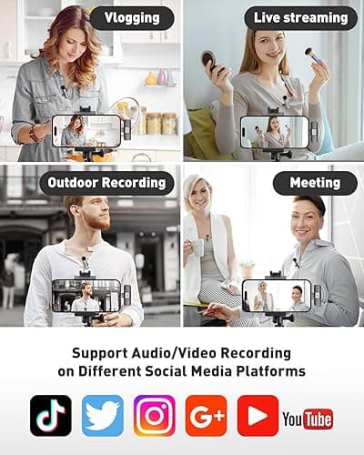 PoP voice USB C Mini Microphone for iPhone 16/15/14/Android, Wireless Lavalier Microphone with Noise Reduction, Lapel Lav Mic for Vlog YouTube TikTok Recording, 12H, 65ft thumbnail 8