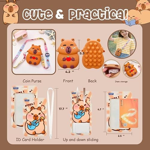 Zadoreck Cute Capybara Stationery Gift Set for Kids,30 Piece Animal Theme School Supplies Kit with Pencil Case,Notebook & Stickers,Practical and Fun for Birthday,Easter& Festivals Gift Girls Boys thumbnail 7