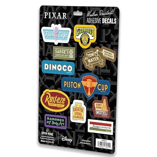 Disney Pixar Cars Brands Adhesive Vinyl Decal Pack | Vintage Set of Cars Stickers for Car or Truck, 1 pack (11 count) thumbnail 2