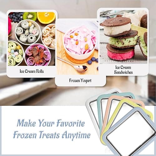 Instant Ice Cream Maker, Rolled Ice Cream Maker, Instant Gelato Pan/Roll, Homemade DIY Ice Cream for Fun Parent-Child Activities for Families (Light Blue, X-Large) thumbnail 7