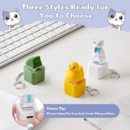 Netholid Quacking Duck Croaking Frog Meowing Cat Keyboard Fidget Toys for Adults Clicker Keychain with Sound LED Light and Charging Port for Autism Stress Relief Anxiety (Cat, 1) thumbnail 4