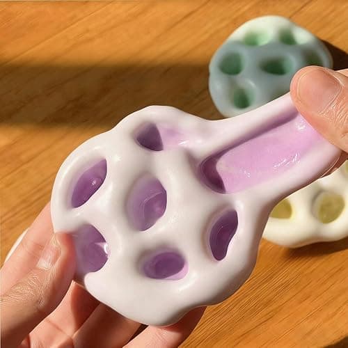 6Pcs Coconut Oil Stress Balls, Shapeable Squishy Fidget Toy for Stress Relief, Moldable Squeeze Toy for Adults Anxiety ADHD thumbnail 2