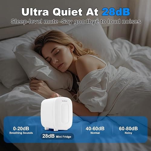 Enventor Mini Fridge 4 Litre/ 6 Can, AC+12V DC Power, Portable Cooler & Warmer, Small Fridge for Bedrooms, Car, Skincare, Fruit and Drinks, White thumbnail 6