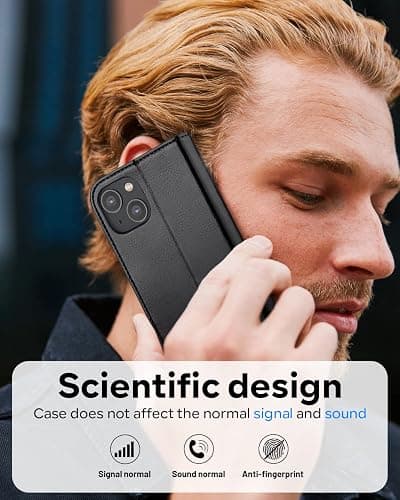 OCASE Phone 14 Plus Wallet Case, Durable PU Leather Flip Folio Case with 3 Card Holders, RFID Blocking, Shockproof TPU Inner Shell, Protective Phone Cover for Women Men, 6.7 Inch, Black thumbnail 8