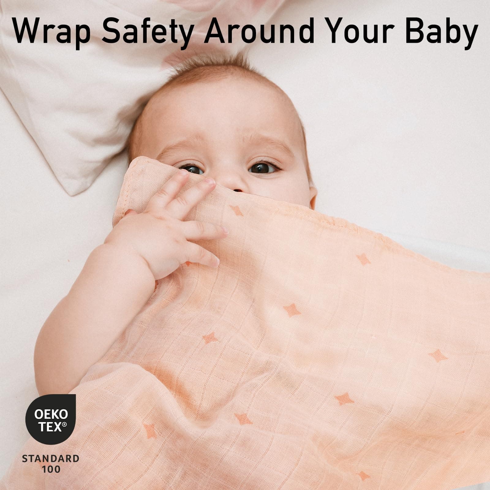 GLLQUEN BABY Manta de recepción para niño de algodón de muselina, mantas para envolver para niña recién nacida, cuadradas, transpirables y suaves, mantas de bebé delgadas de tela, doble absorbente thumbnail 2