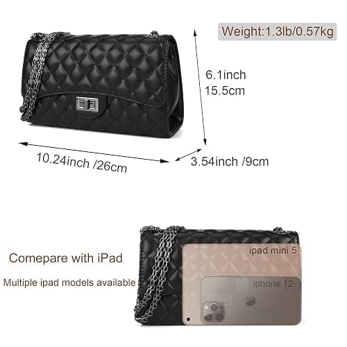 Gladdon Quilted Crossbody Purse for Women Trendy Ladies Shoulder Bag with Chain Designer Purses thumbnail 5