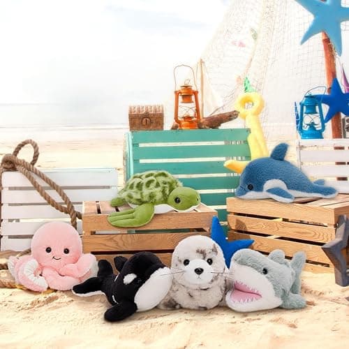 MaoGoLan 6Pcs Sea Animal Plush Toys Ocean Stuffed Animals for Kids, Large Bulk Party Favors with 10'' Plush Whale Shark Turtle Seal Orca Octopus, Classroom Decorations Christmas Valentine's Day Gifts thumbnail 5