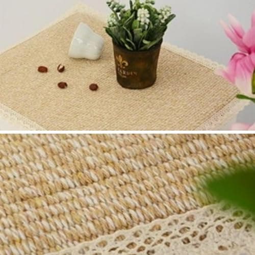 YUZHANGHE Tablecloth Nightstand End Tabletop Dust Cover 15.7x17.7 Night Stand Table Linen - Khaki thumbnail 3