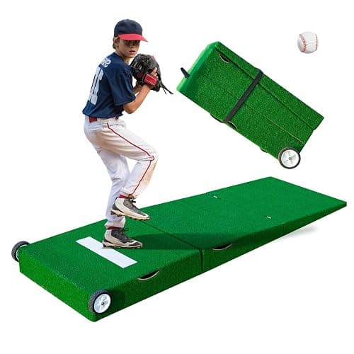 Efficraft Portable Foldable Baseball Pitching Mound Set - Pitching Mound with Pitching Rubber for Indoor/Outdoor Use (Includes Baseball) - Image 1