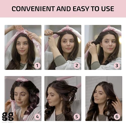 Geoul Gwanli Heatless Hair Curlers Set – Satin Curling Rod, Claw Clip & Scrunchies for Damage-Free Curls, No Heat Hair Styling and Reusable (Light Pink, Large) thumbnail 6