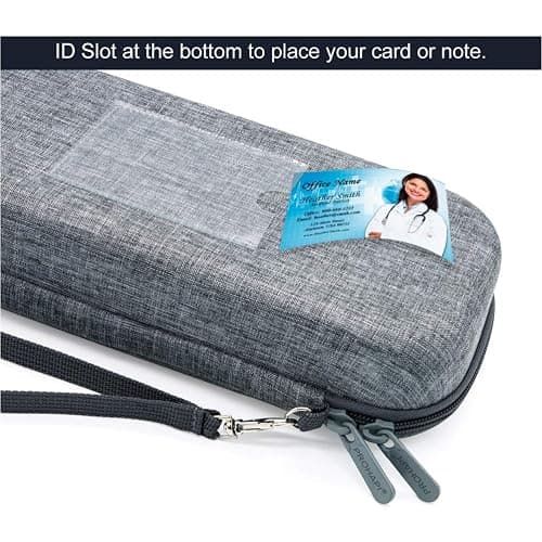 PROHAPI Hard Stethoscope Case, Large Stethoscope Carrying Case with ID Slot, Compatible with 3M Littmann/ADC/Omron/MDF Stethoscope Includes Mesh Pocket for Nurse Accessories (Volcanic Grey) thumbnail 5