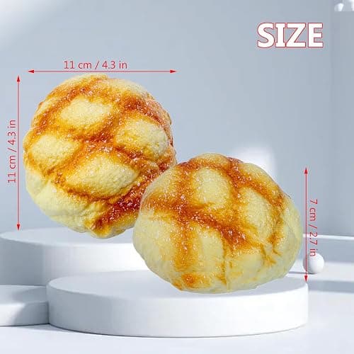 funnysquee Super Soft Pineapple Bread Slow Rising Squishies Decompression Toys for Kids Birthday Gift,Cute Stress Relief Simulation Food Squishys Scented Squeeze Toy (Pineapple Bread) thumbnail 3