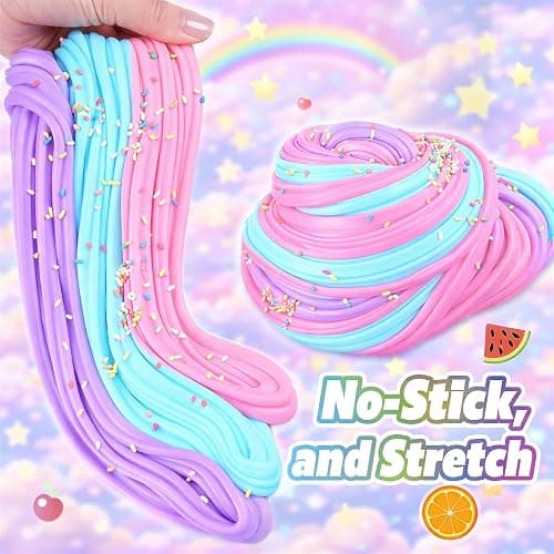Slime Kit 9 Pack, with 3 Jelly Cube Crunchy Slime and 3 Cloud Slime and 3 Butter Slime, Soft and Non-Sticky, DIY Toys for Girls Boys, Kids Party Stress Relief Toy, Birthday Favor, Surprise Gift thumbnail 3