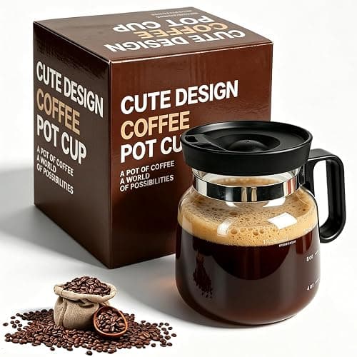 Luyyholara 16 Oz Glass Coffee Pot Mug with Spill Proof Lid, Heatproof Clear Cup for Travel & Office, Gift for Coffee Lovers (1 Pack) - Image 1