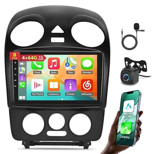 8 Core [4G+64G] Car Radio for Volkswagen VW Beetle 2004 2005 2006 2007 2008 2009 2010 - Android 13 Touch Screen Stereo, DSP 32 EQ/IPS Screen/Carplay/Android Auto/SWC/Bluetooth 5.0/WiFi - Image 1
