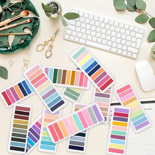 XIMISHOP 3200pcs Sticky Tabs, 16 Packs Index Tabs Colored Mini Repositionable Book Page Markers Annotation Labels File Flags Tabs for Reading Notes, Books, Notebook,Classify Files, Office Supplies thumbnail 6