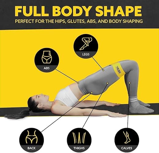 Tribe Lifting Fabric Resistance Bands for Glutes & Legs | 5 Fabric Workout Bands Set | Thick Booty Bands for Squats, Lunges, Hip Training, Physical Therapy & Home Workouts thumbnail 4